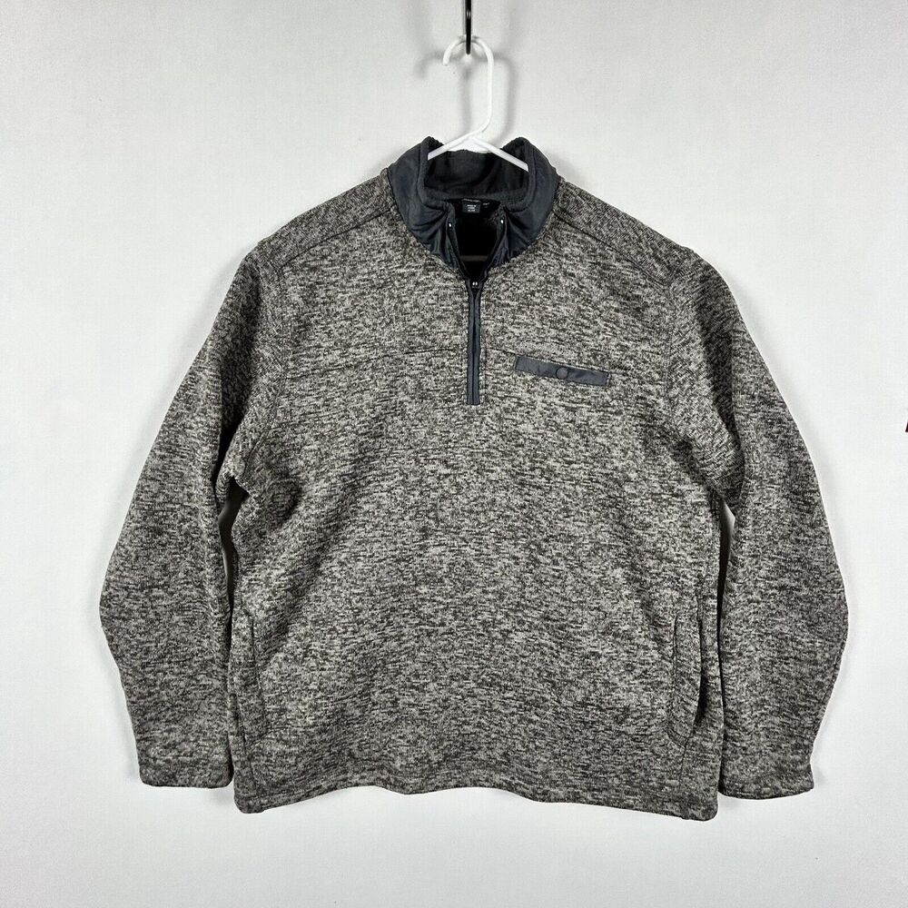 Eddie Bauer Men's XL Sweater Fleece Pullover 1/4 Zip Pullover Snap Pocket XLarge
